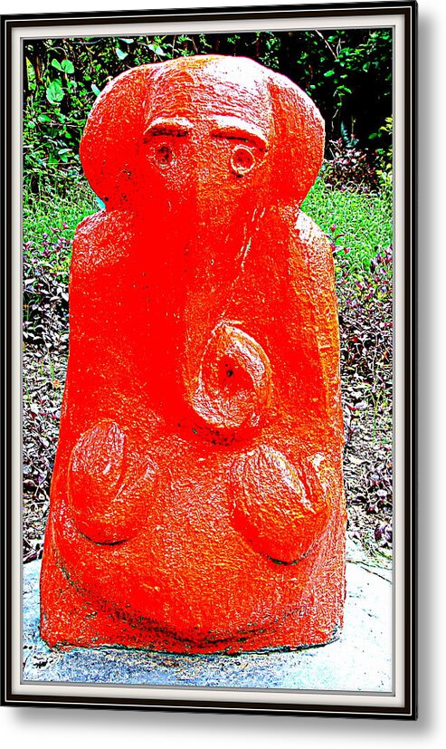 Sculptures From My Garden Metal Print featuring the sculpture Lord Ganesha by Anand Swaroop Manchiraju