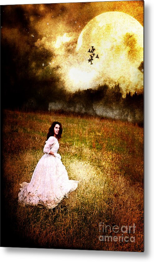 Long Dress Metal Print featuring the photograph Midnight Escape by Stephanie Frey