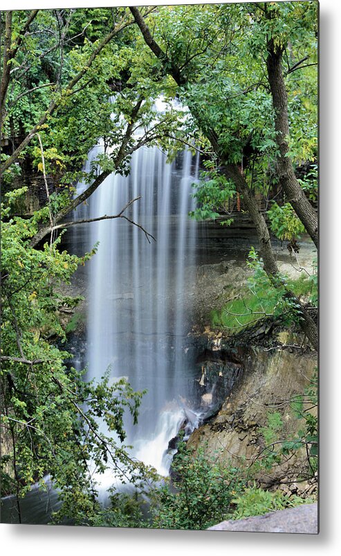 Minnehaha Falls Metal Print featuring the photograph Minnehaha Falls Peek by Kristin Elmquist