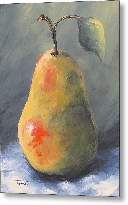 Pear Metal Print featuring the painting New Year Pear by Torrie Smiley