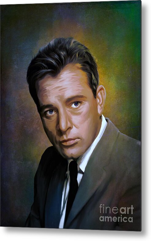 Richard Metal Print featuring the painting Richard Burton by Andrzej Szczerski