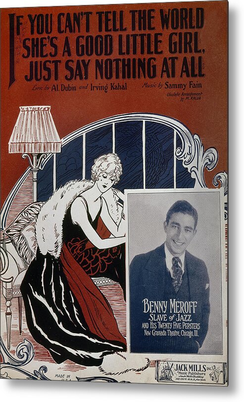 1926 Metal Print featuring the photograph Sheet Music Cover, 1926 by Granger