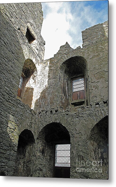 Old Stone Structures Metal Print featuring the photograph Stone Castle Crumbling by Louise Peardon