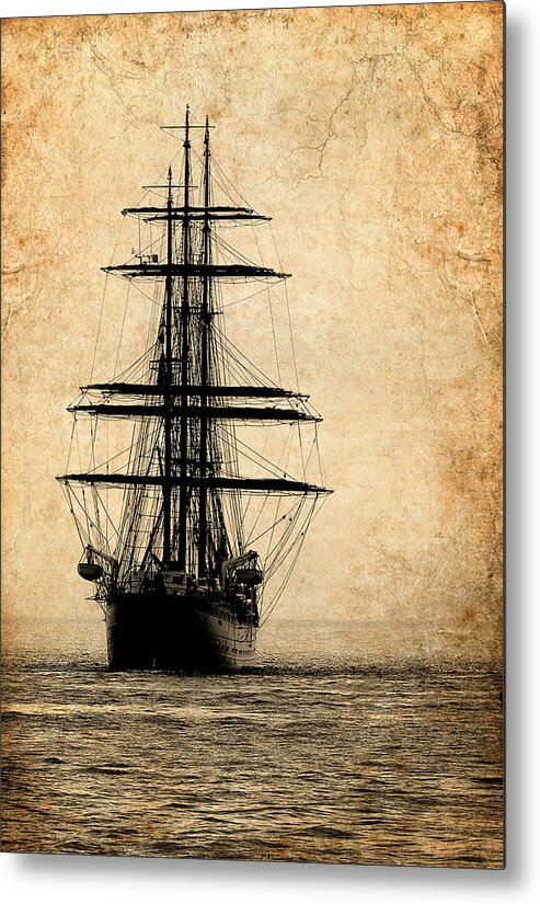 Textured Metal Print featuring the photograph Tall Ship by Fred LeBlanc