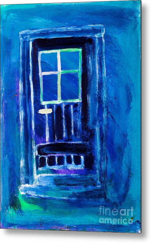 Blue Metal Print featuring the painting The Blue Door by Simon Bratt
