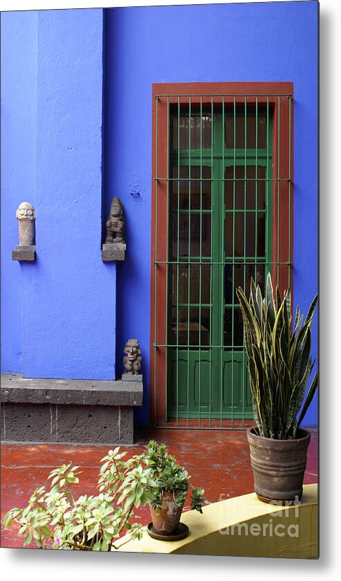Mexico City Metal Print featuring the photograph THE BLUE HOUSE Mexico City by John Mitchell