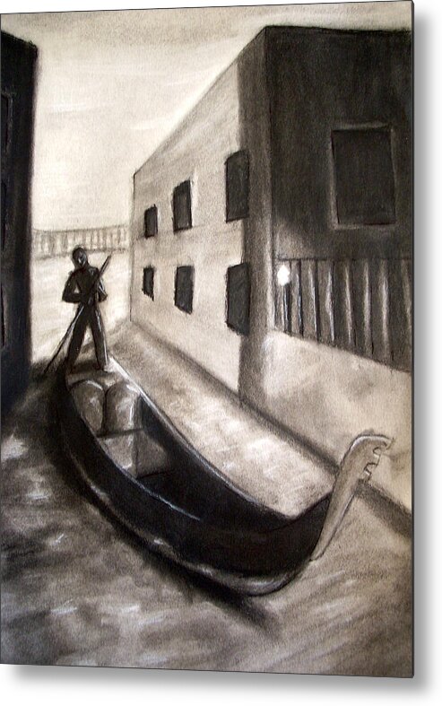 Boat Metal Print featuring the drawing The Gondola by C Nick