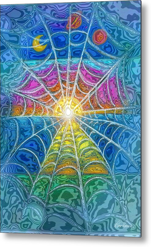 Web Metal Print featuring the digital art The Web of Wyrd by Diana Haronis