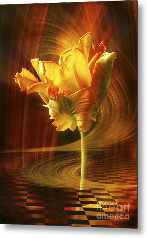 Tulip Metal Print featuring the digital art Tulip in movement by Johnny Hildingsson