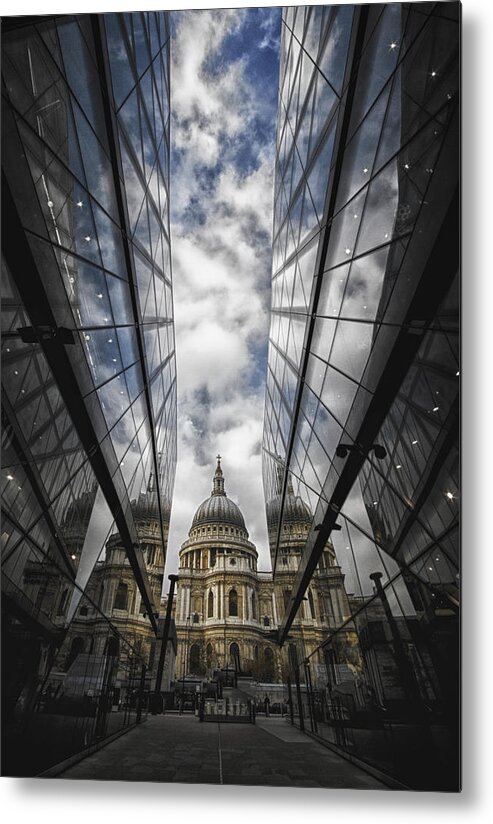 St.paul's Metal Print featuring the photograph Two worlds and in between by Russell Styles
