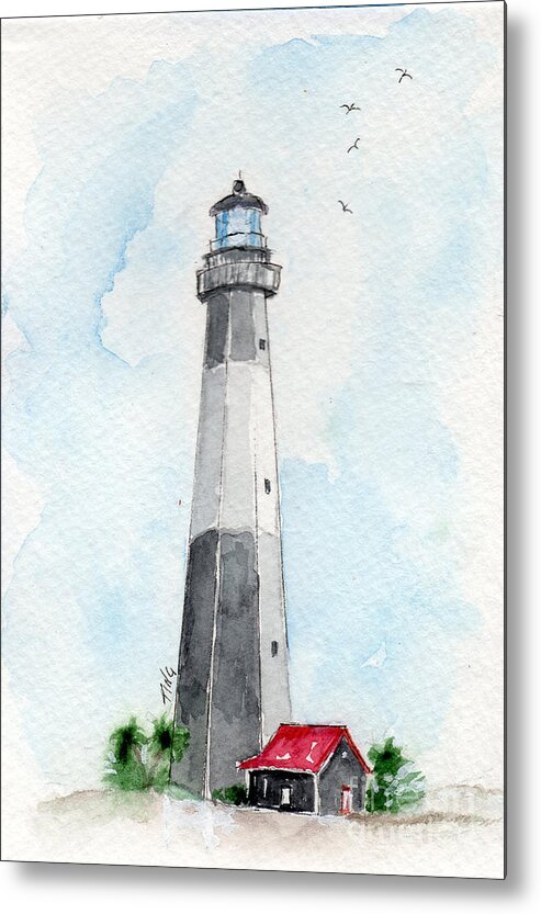 Small Paintings Metal Print featuring the painting Tybee Light by Doris Blessington