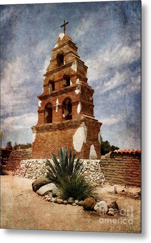 Grunge Metal Print featuring the photograph View of the San Miguel Bell Tower by Laura Iverson