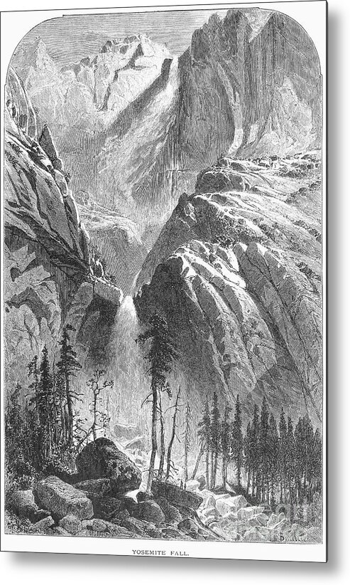 1874 Metal Print featuring the photograph Yosemite Falls, 1874 by Granger