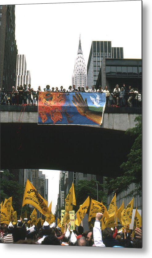 Erik Metal Print featuring the photograph Antinuclear March 1982 #1 by Erik Falkensteen