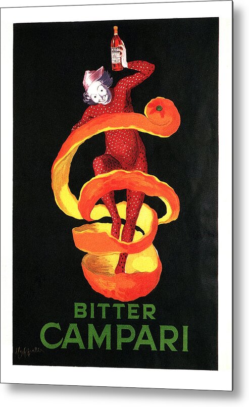 Vintage Metal Print featuring the mixed media Bitter Campari - Vintage Beer Advertising Poster by Studio Grafiikka