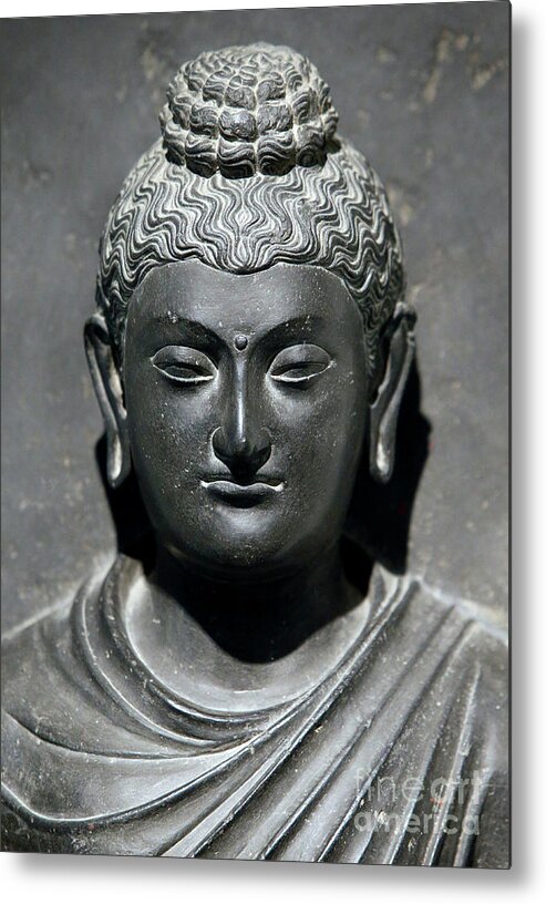 Buddhist Metal Print featuring the sculpture Buddha by Indian School