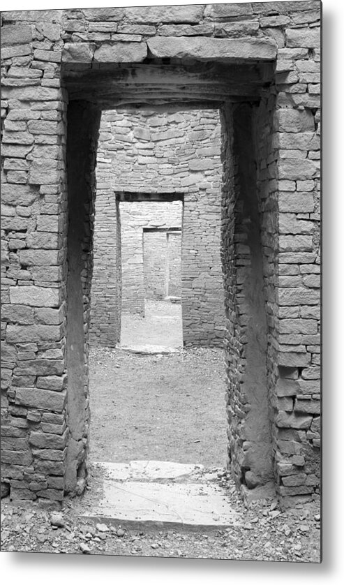 Pueblo Bonito Metal Print featuring the photograph Chaco Canyon Doorways 3 #1 by Carl Amoth