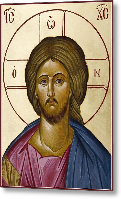 Icon Metal Print featuring the painting Christ Pantokrator #1 by Julia Bridget Hayes