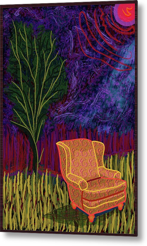 Digital Metal Print featuring the digital art Dave's Chair #1 by Rod Whyte