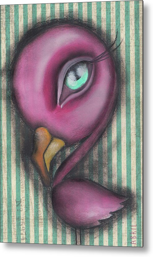 Flamingo Metal Print featuring the painting Flamingo #2 by Abril Andrade