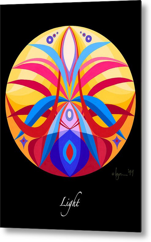 Mandalas Metal Print featuring the painting Light #1 by Angela Treat Lyon