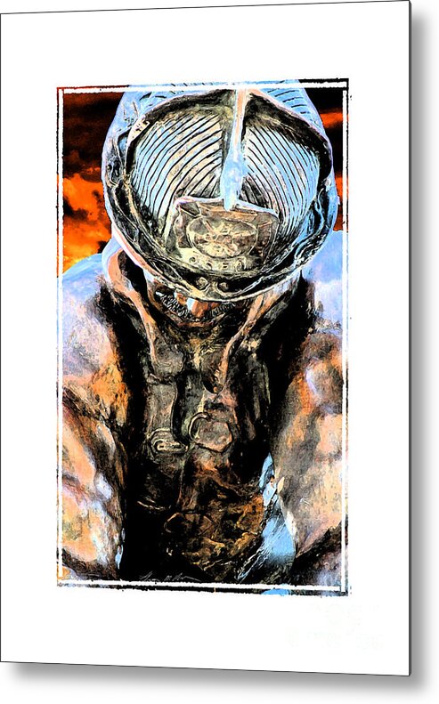 Firefighter Metal Print featuring the digital art Memorial to a Hero #1 by Tommy Anderson