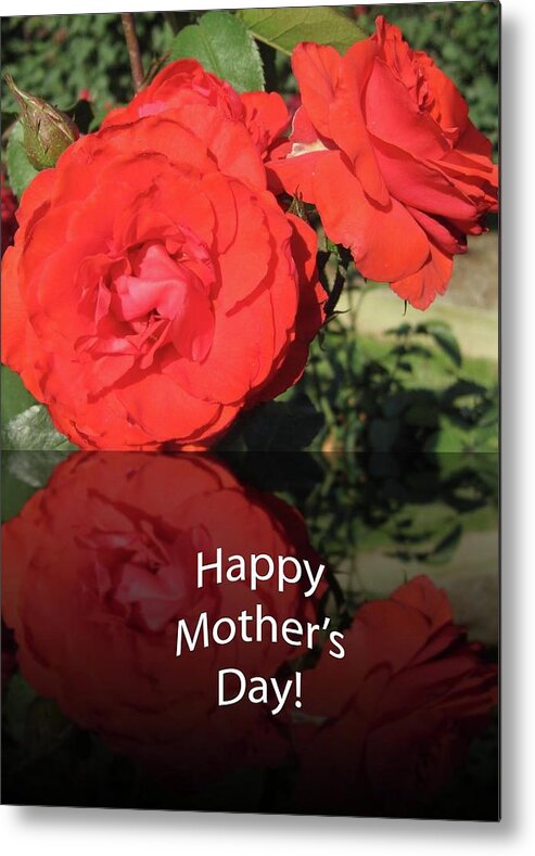 Flowers Metal Print featuring the photograph Red Reflection Mother's Day by Cynthia Westbrook