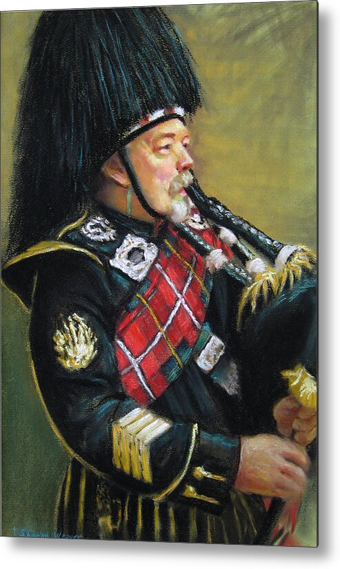 Scotland Metal Print featuring the painting Scottish Highlander #1 by Sharon Weaver