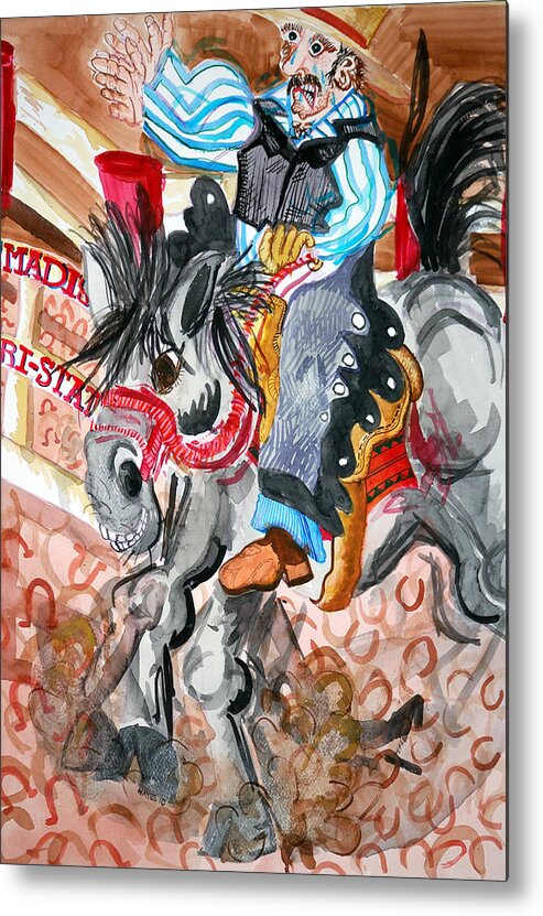 Horse Metal Print featuring the painting 1 Second by Jame Hayes