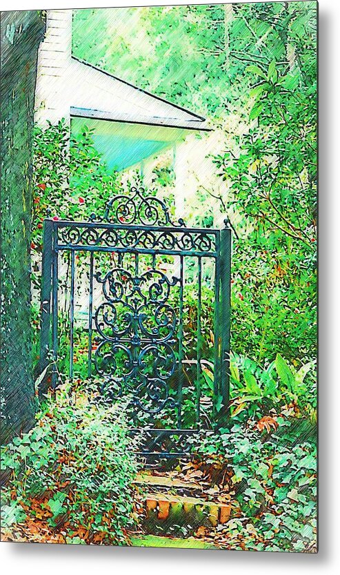 Gate Metal Print featuring the photograph Side Gate #1 by Donna Bentley
