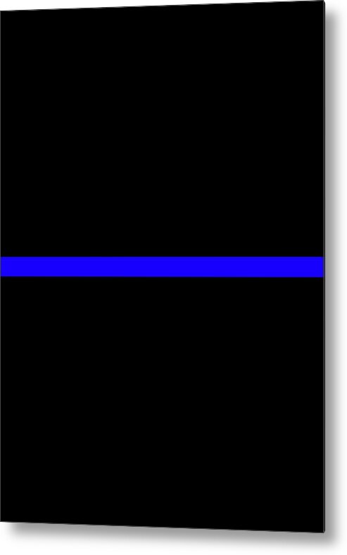 Thin Blue Line Metal Print featuring the digital art The Symbolic Thin Blue Line Law Enforcement Police #2 by Garaga Designs