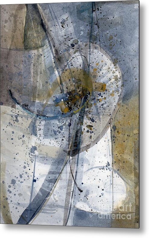 Abstraction Watercolor Robert Anderson Action Expressionism Dynamic Earth Tone Metal Print featuring the painting Untitled - Abstract #1 by Robert Anderson