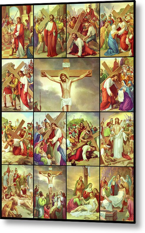 Stations Of The Cross Metal Print featuring the photograph 14 Stations of the Cross by Munir Alawi