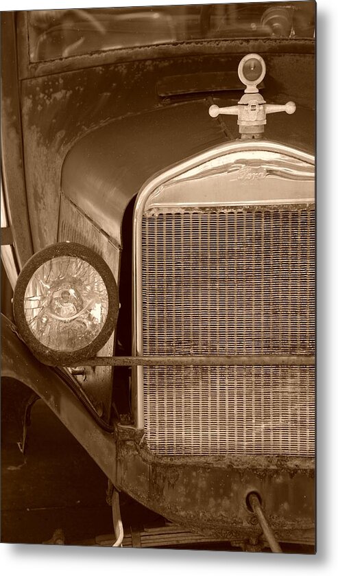 Sepia Metal Print featuring the photograph 1926 Model T by Rob Hans