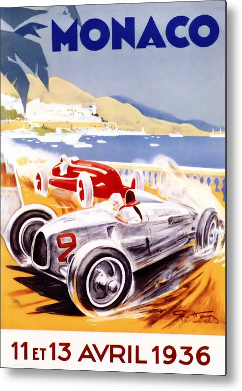 F1 Metal Print featuring the digital art 1936 F1 Monaco Grand Prix by Georgia Fowler
