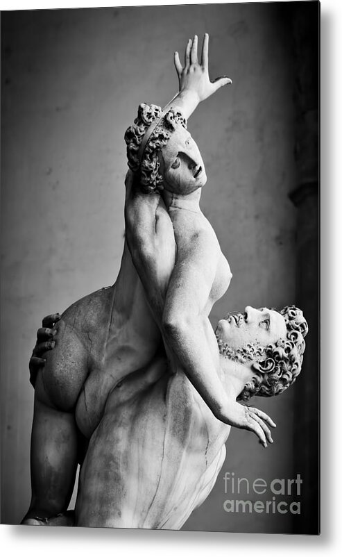 Ancient Metal Print featuring the photograph Ancient sculpture of The Rape of the Sabine Women. Florence, Italy #2 by Michal Bednarek