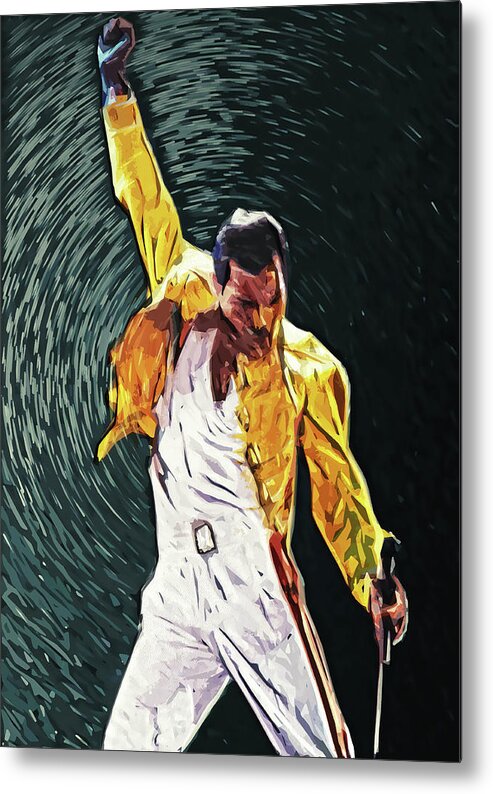 Queen Metal Print featuring the digital art Freddie Mercury by Zapista OU