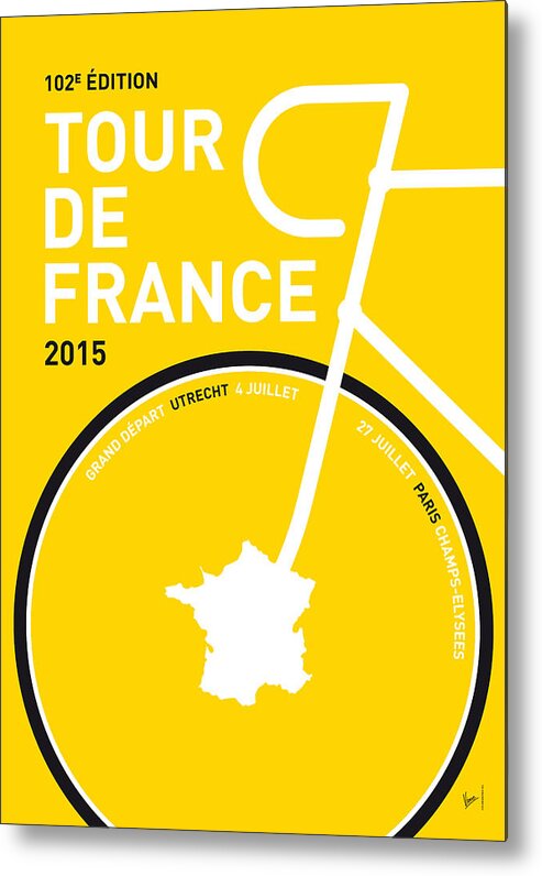 2015 Metal Print featuring the digital art My Tour De France Minimal Poster by Chungkong Art