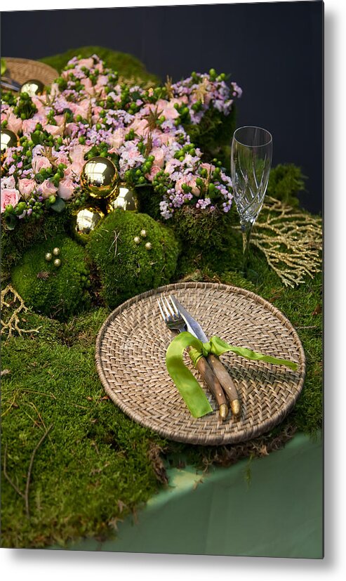 Christmas Metal Print featuring the photograph Christmas table #4 by Ariadna De Raadt
