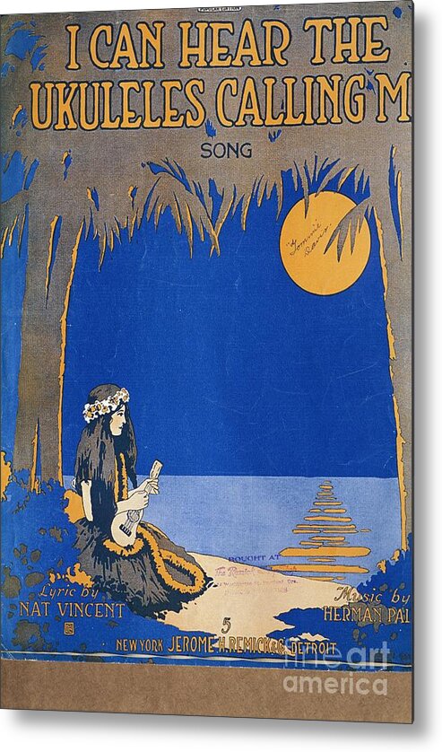 1916 Metal Print featuring the painting Vintage Hawaiian Art #8 by Hawaiian Legacy Archive - Printscapes