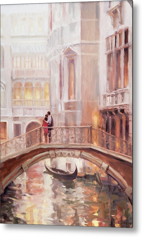 Romantic Metal Print featuring the painting A Perfect Afternoon in Venice by Steve Henderson