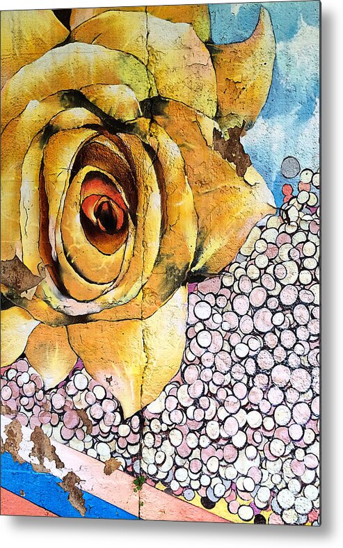 Rose Metal Print featuring the tapestry - textile A Rose by Any Other Name by Terry Rowe