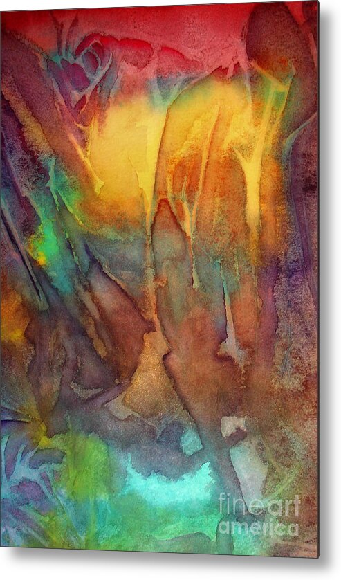 Abstract Metal Print featuring the painting Abstract Reflection by Allison Ashton