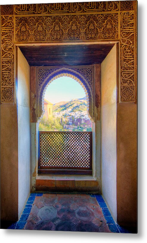 Alhambra Metal Print featuring the photograph Alhambra Window View by Adam Rainoff