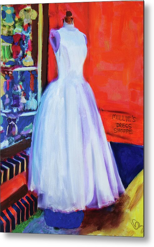 Millie Metal Print featuring the painting All Dressed Up and Nowhere To Go by Deborah Boyd