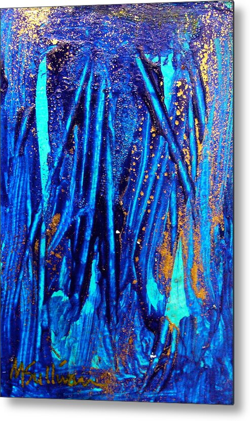 Abstract Metal Print featuring the painting Alll That Glitters by Mary Sullivan