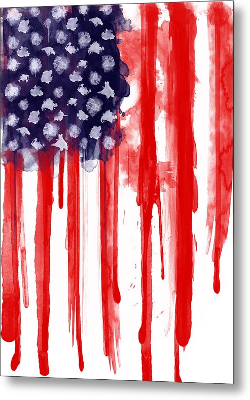 America Metal Print featuring the painting American Spatter Flag by Nicklas Gustafsson