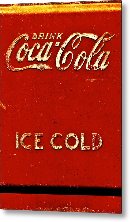  Antique Ice Box Metal Print featuring the photograph Antique soda cooler 6 by Stephen Anderson