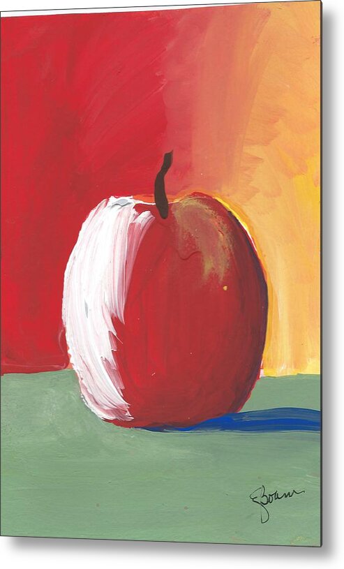 Abstract Apple Metal Print featuring the painting Apple 12 by Elise Boam