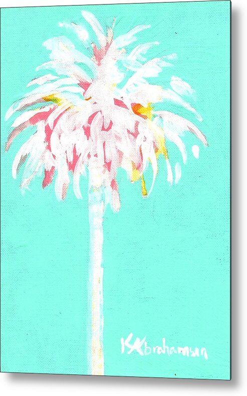 Aqua Marine Palm Metal Print featuring the painting Aqua Marine Palm by Kristen Abrahamson